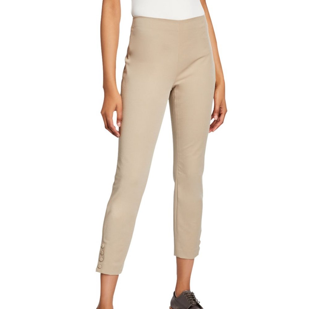 NWT Theory Double Stretch Snap Leggings in Beige Stone